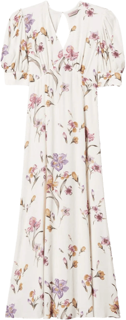 floral-print crepe dress