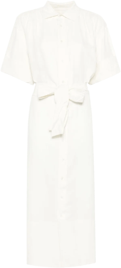 belted midi shirt dress