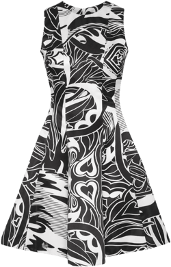 graphic-print duchesse mini dress