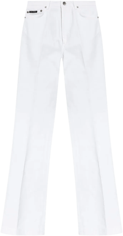 flared denim trousers