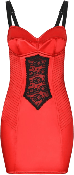 lace-detail satin minidress