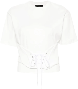 corset detail cotton T-shirt