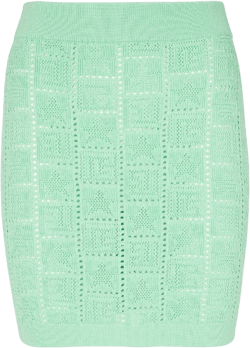 pointelle-knit monogram miniskirt