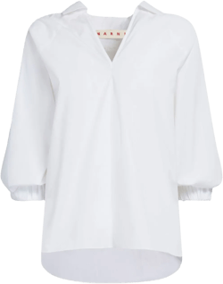 V-neck cotton blouse