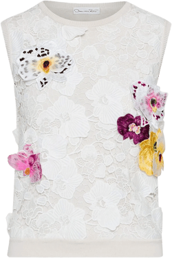 Orchid threadwork-inset tank top