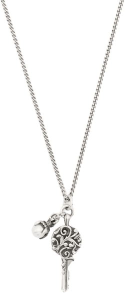 Arabesque Key and Pearl-pendant necklace