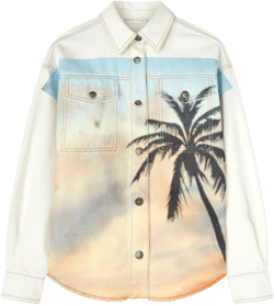 Sunrise Palm denim overshirt