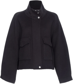 high-neck wool jacket