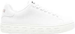 Greca-embossed leather sneakers