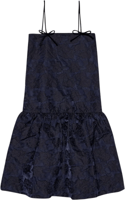 patterned-jacquard midi dress