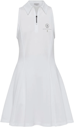 logo-embroidered cotton dress