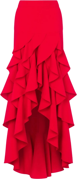 tiered asymmetric skirt
