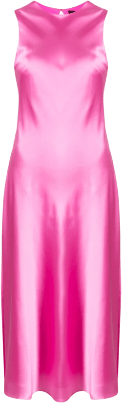 sleeveless flared-skirt silk dress