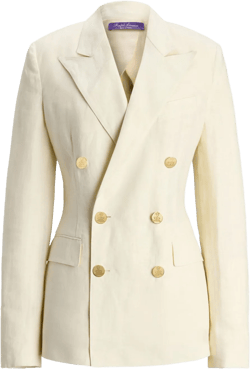 v-neck linen blazer 