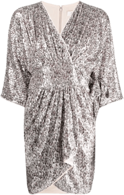 sequin-embellished wrap mini dress