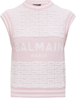 intarsia-knit logo vest
