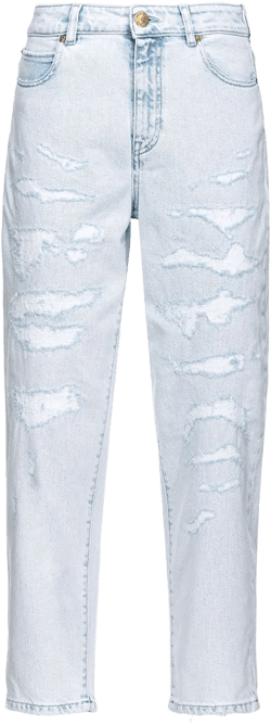mid-rise straight-leg jeans