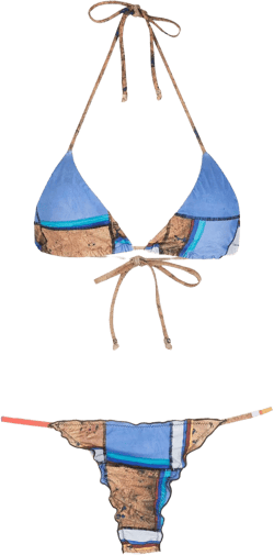striped print Eco bikini set
