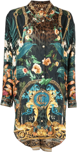 graphic-print tunic shirt