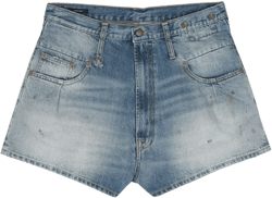 stained denim shorts