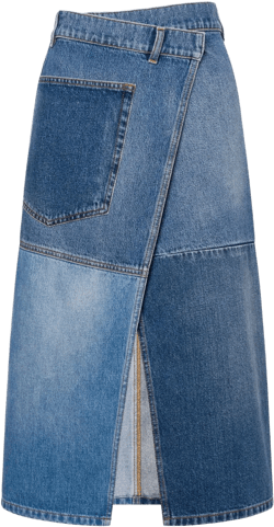 asymmetric denim skirt