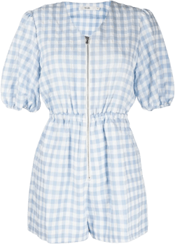 checkered zipped playsuit