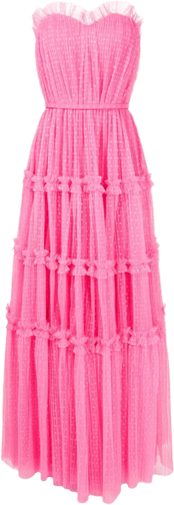 polka-dot pattern bustier dress