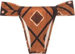 geometric-print draped bikini bottoms