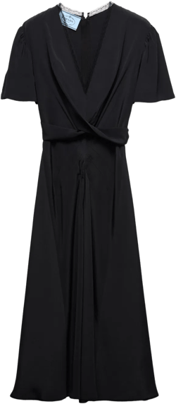 V-neck short-sleeve midi dress