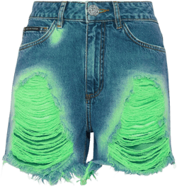 tie-dye frayed shorts
