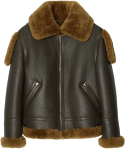 shearling leather aviator jacket