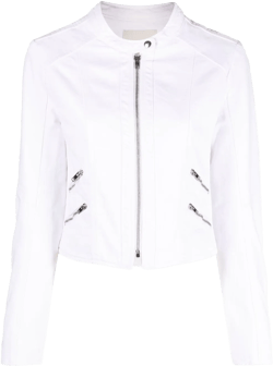 Leys band-collar denim jacket