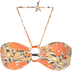 floral-print bikini top