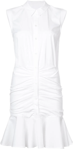 frill-trim shirt dress