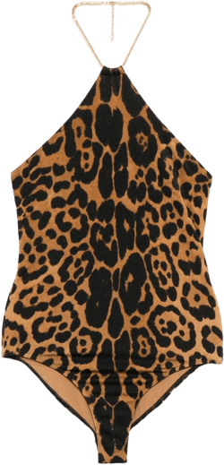 leopard-print swimsuit