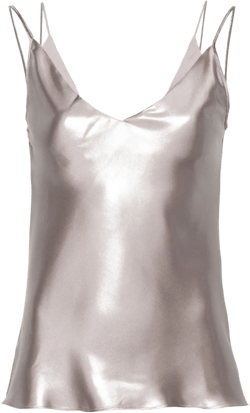 V-neck metallic-sheen tank top
