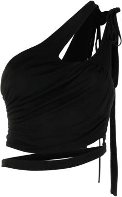 cut-out draped cropped top