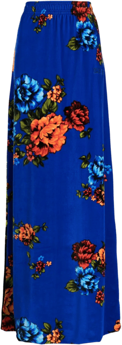 floral-print velvet maxi skirt