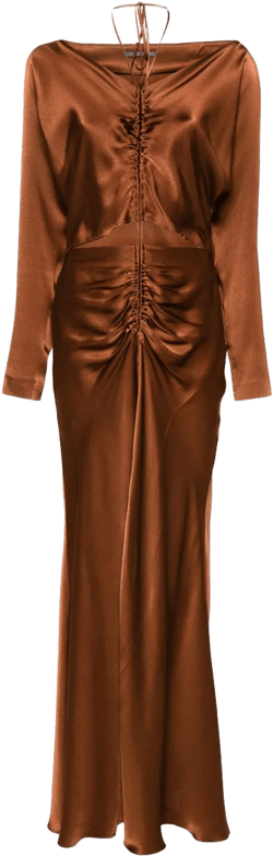 cut-out satin midi dress