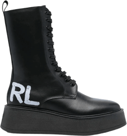 logo-print combat boots 