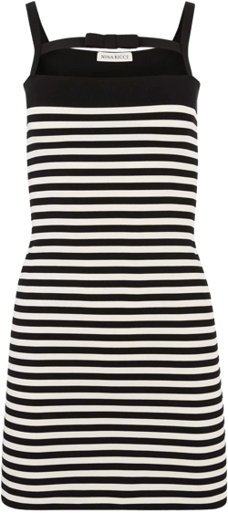 stripe-pattern mini dress