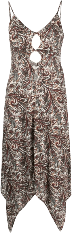 Carnelian Paisley-print Midi Dress In Multi