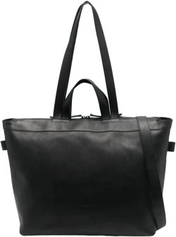 logo-debossed leather tote bag
