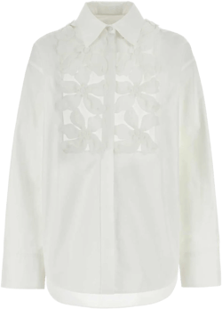 floral cut-out cotton shirt