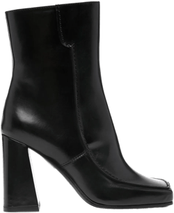 95mm square-toe leather ankle boots