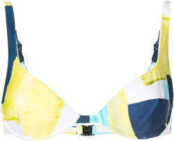 abstract-pattern print clasp-fastening bikini top 