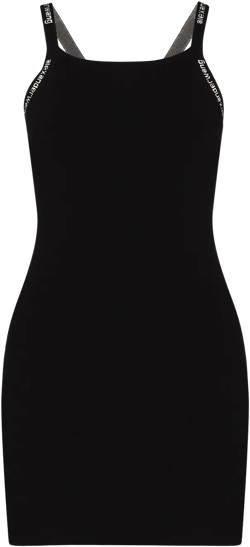logo-tape sleeveless minidress