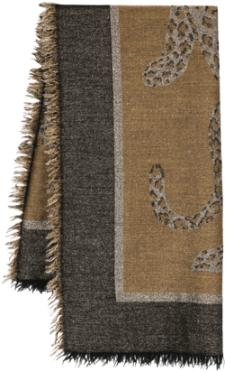 1980s animal-jacquard scarf
