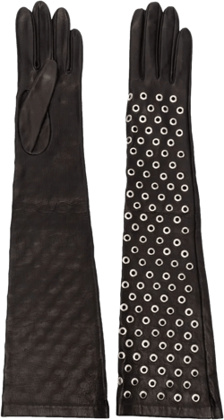 eyelet-detail leather gloves