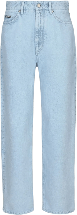 high-waisted slim-legged jeans
